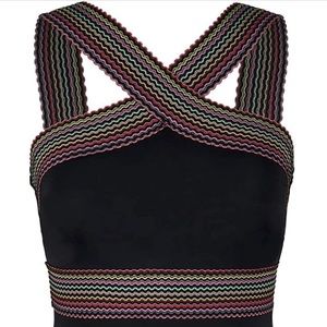 Hilor Black One Piece Front Crossover Tummy Control Slimming Swimsuit